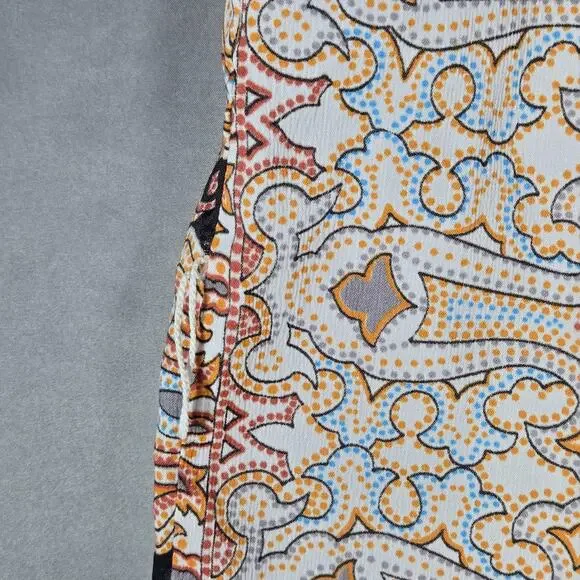 VTG Carole Sue Paisley Tunic Blouse L Multicolor Boho Festival Long Shirt Top - Picture 10 of 10